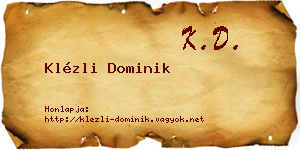 Klézli Dominik névjegykártya