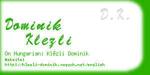 dominik klezli business card